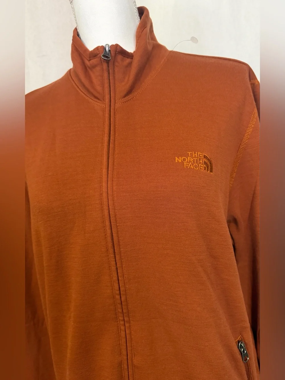 The North Face Men’s Zip-Up Fleece Sweater - Rust Orange